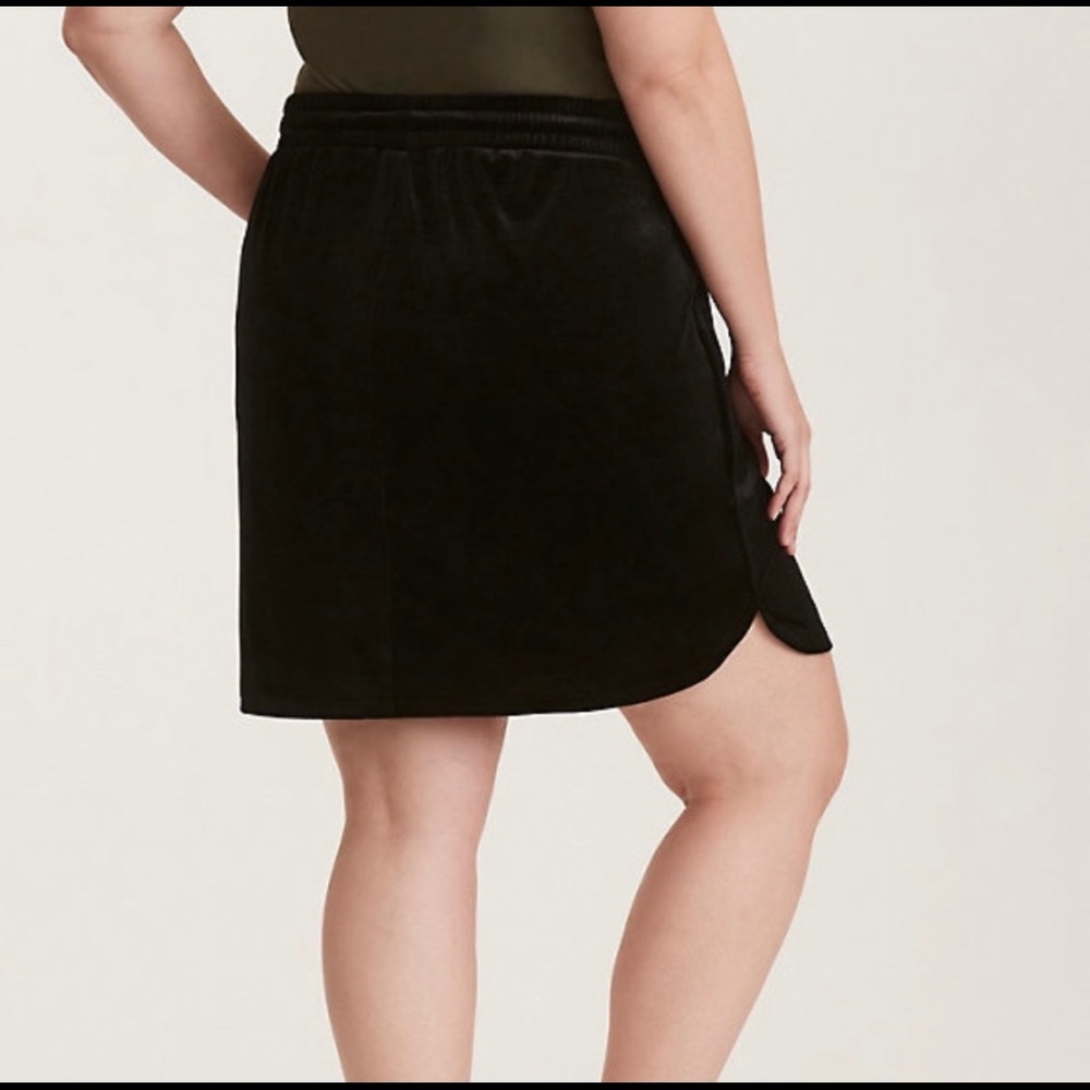 Torrid Black Velvet Drawstring Skirt